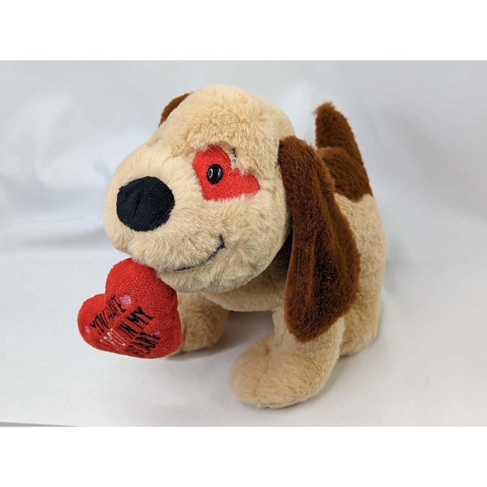 Ganz Spotty Dog‎ Brown Plush Red Heart Eye HV9297 Stuffed Animal Toy